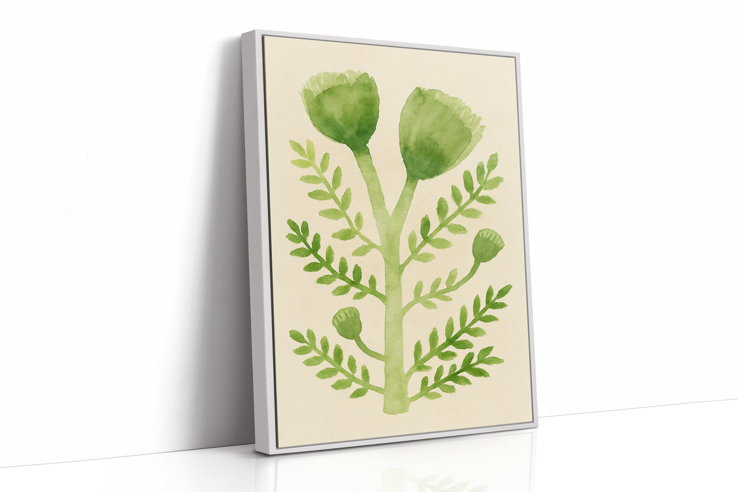 Elegant Green Botanical Watercolor Art Print