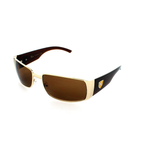 Lunettes de soleil KHAN Wrap 3222 - Blanches - Marron