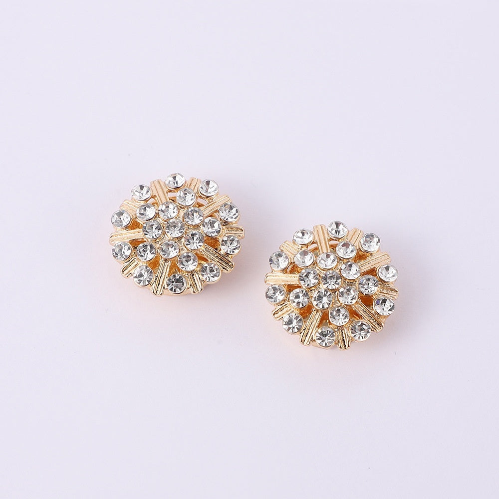Simple Multi-style Inlaid Rhinestone Cufflinks