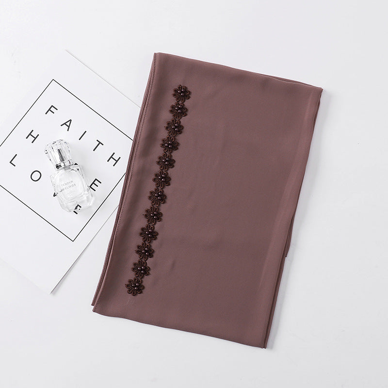 Pearl Chiffon Nail Pearl Decorative Headscarf