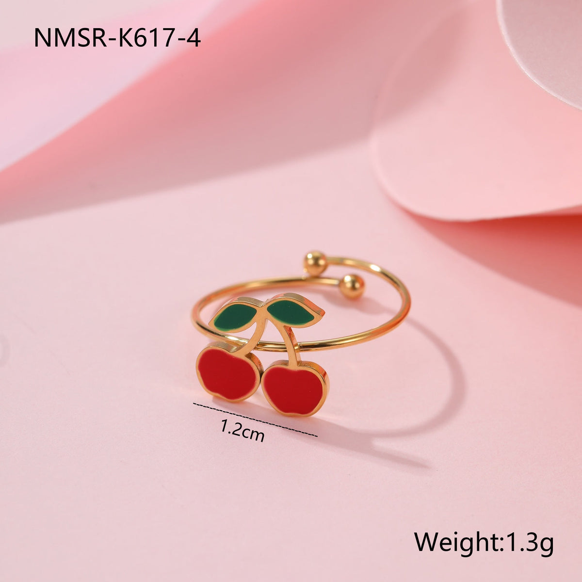 Cherry Necklace Bracelet Titanium Steel Earring Ring Pieces