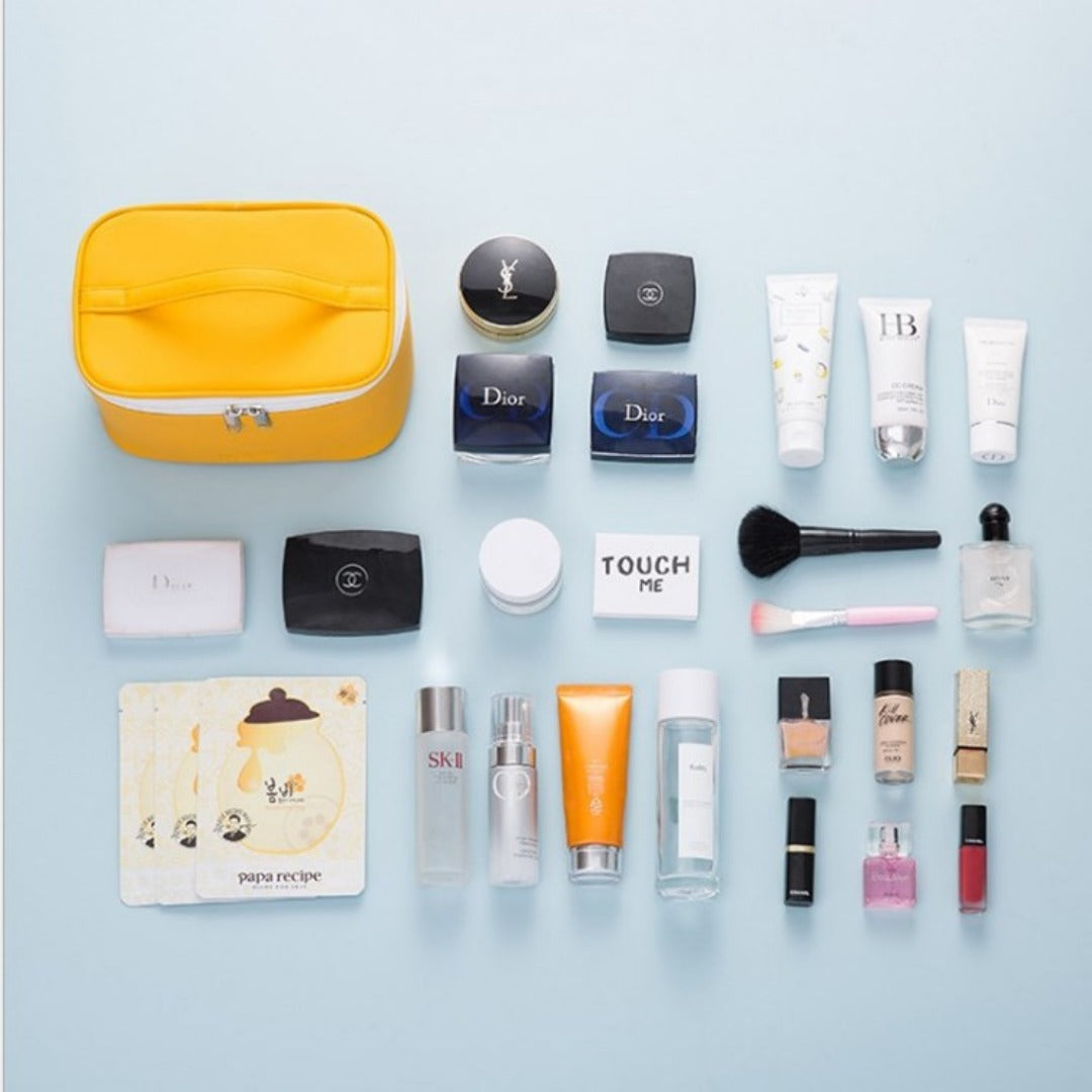 Capacity waterproof cosmetic bag, PU multi-functional cosmetic storage bag, cosmetic bag lightweight, makeup bag organizer,