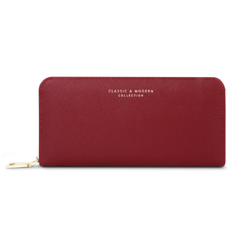 Wallet Fashion Women's Long Cross Pattern Zipper