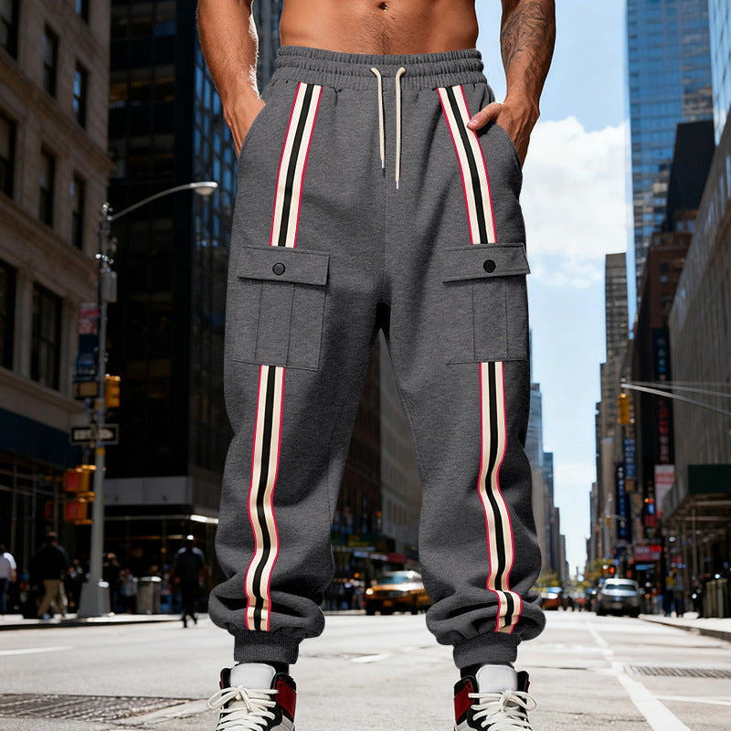 Outdoor Sports Trend Workwear Webbing Retro Loose-fit Sweatpants