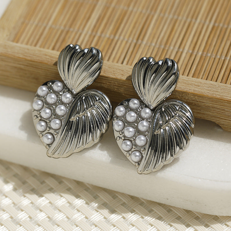 New Arrival Minimalist Women Earrings, Irregular Studs, Geometric Alloy Circle Pearl Drop Earrings