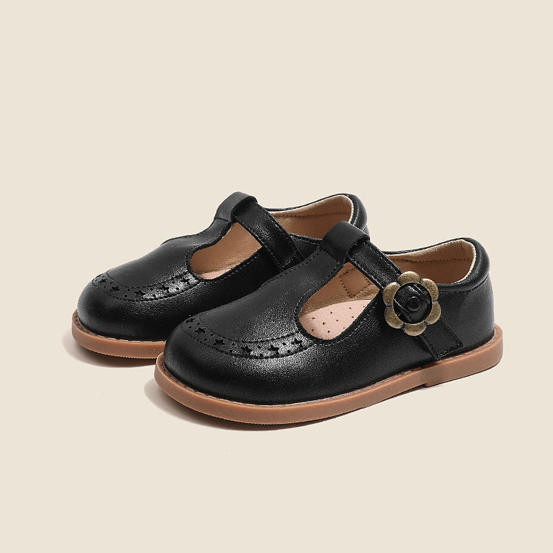 Girls' Leather Shoes Genuine Leather Non-slip Princess Shoes