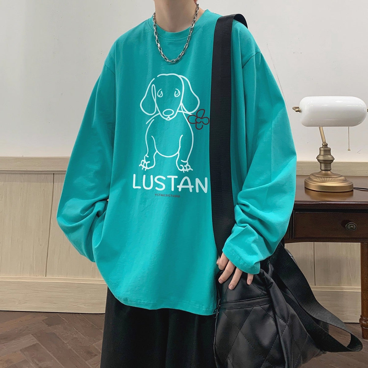 Cartoon Puppy Printed Long Sleeve T-shirt