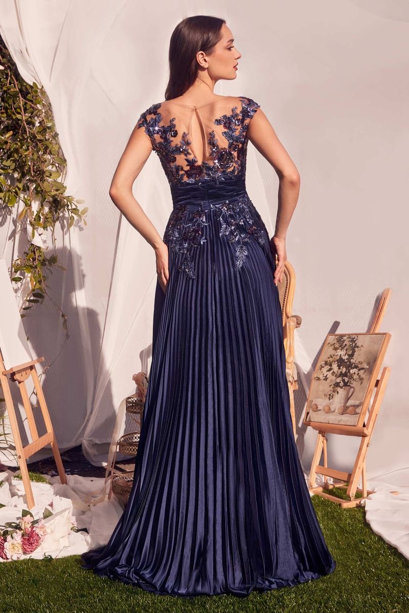 Andrea & Leo A1355 Dress Pleated Satin & Embellished A-Line Gown