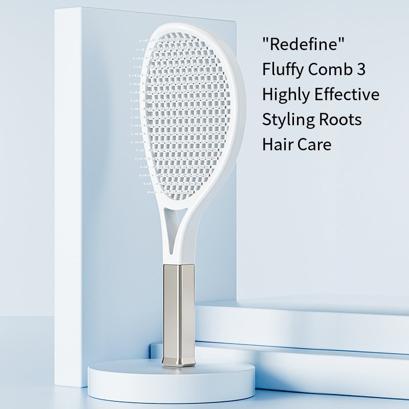 Tennis Racket Fluffy Comb: Airbag Cushion Massage for Thick Hair