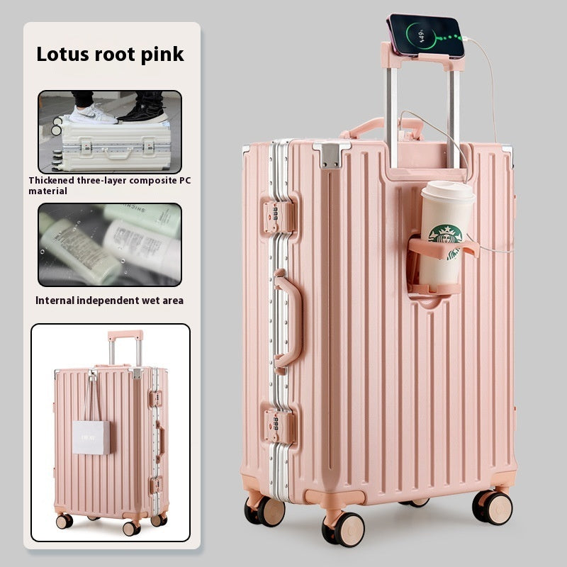 Large Capacity Travel Aluminum Frame Password Luggage