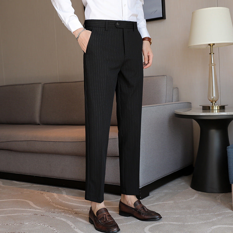 Mens Casual Pants Slim Fit Trousers Business Grade Wrinkle Resistant