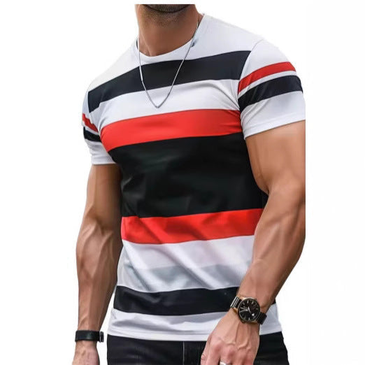 Men's Fashion Striped Casual Short-Sleeve