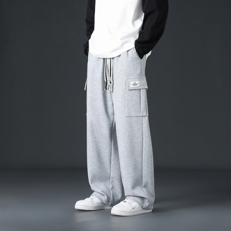 Mens Casual Pants Loose Draping And Wide-leg