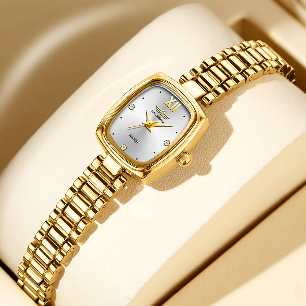 Niche Vintage Petite Gold Watch For Women