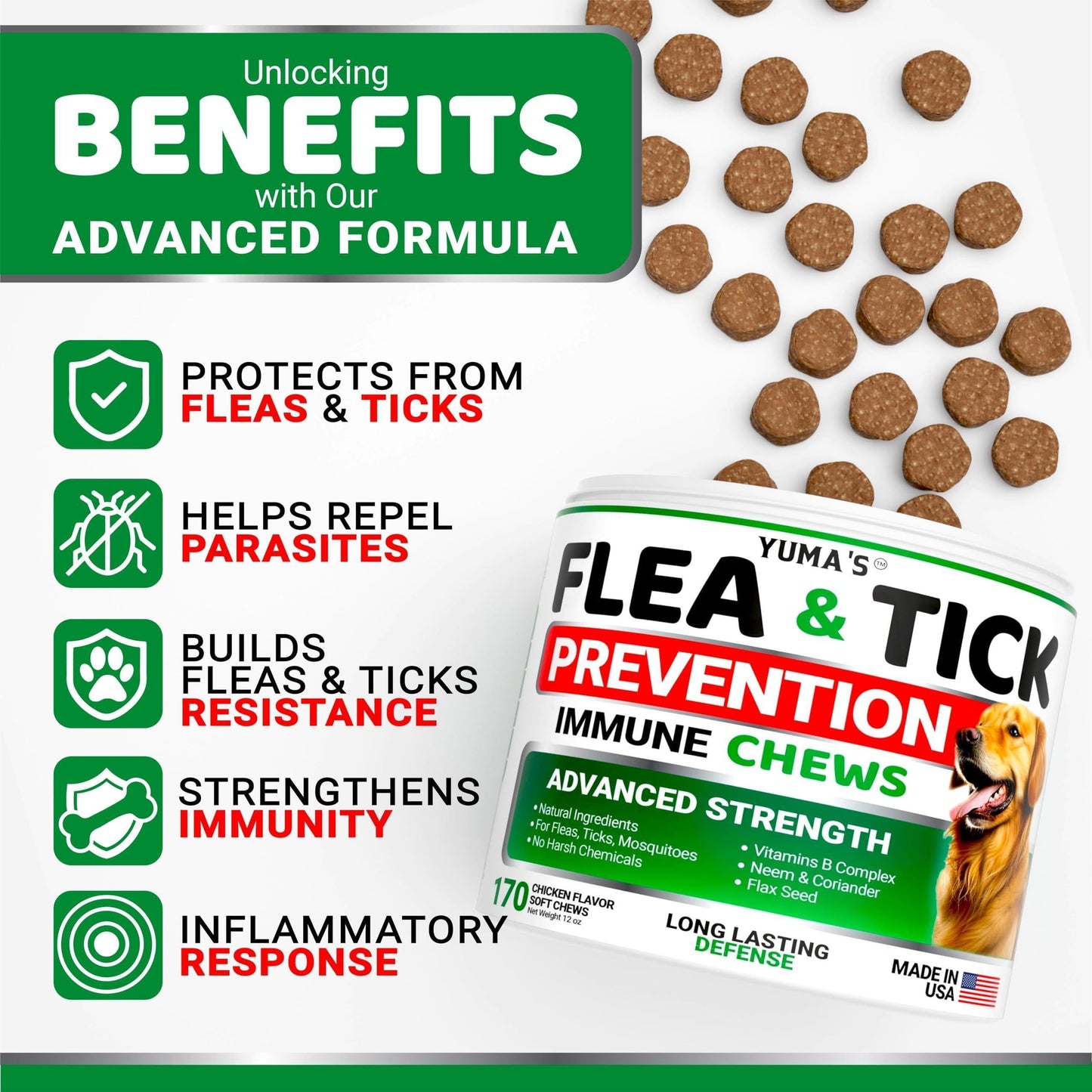 Flea & Tick Chews for Dogs 170 Count Oral All Breeds & Ages