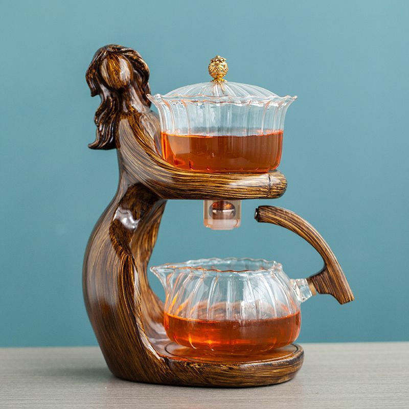 Semi-Automatic Tea Set with Glass Infuser