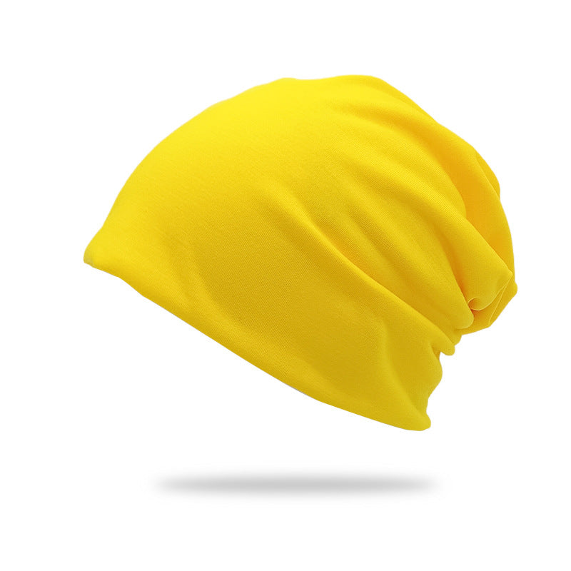 Solid-color Double-layer Pullover Beanie Thin Style