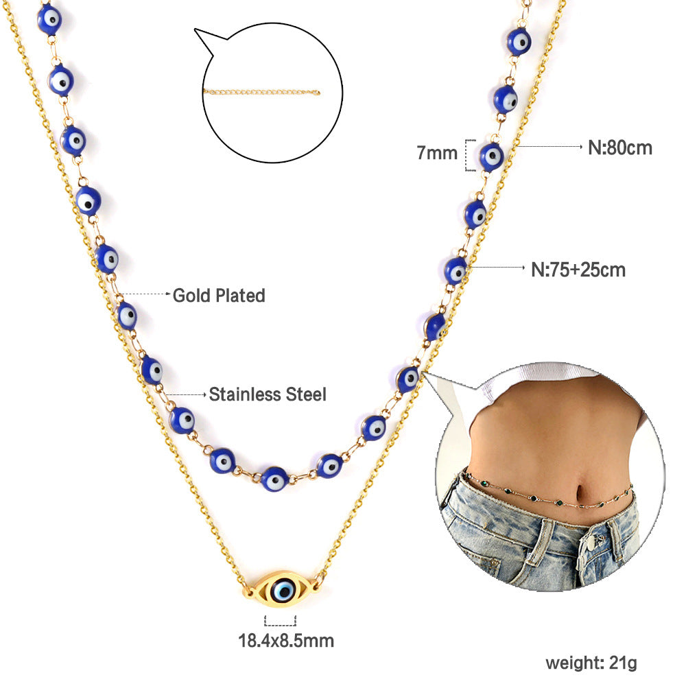Sweet-and-cool Edgy Two-layer Waist Chain