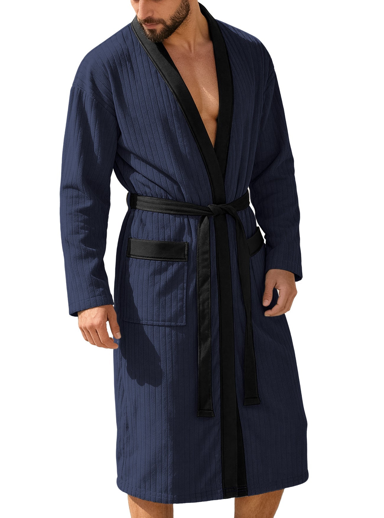 Men's Long Jacquard Soft Solid-Colored Belt