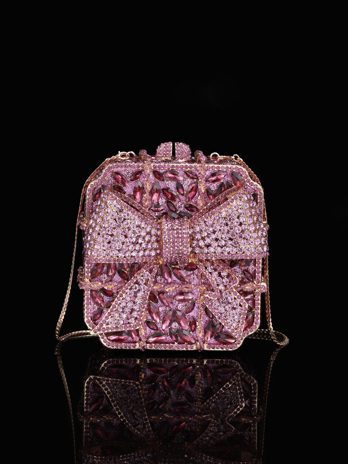 High-end Luxurious Heavy-Embroidered Shiny Champagne Bottle Rhinestone Evening Bag