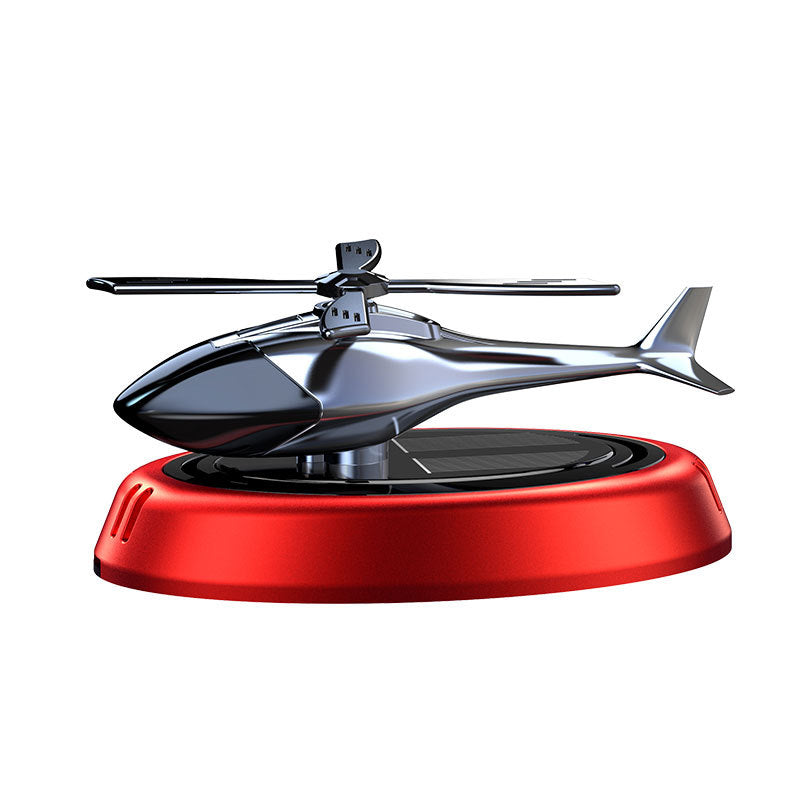 Solar Rotating Helicopter Car Air Freshener, Solid Aroma Balm Car Perfume Ornament For Vehicle Interior Decoration