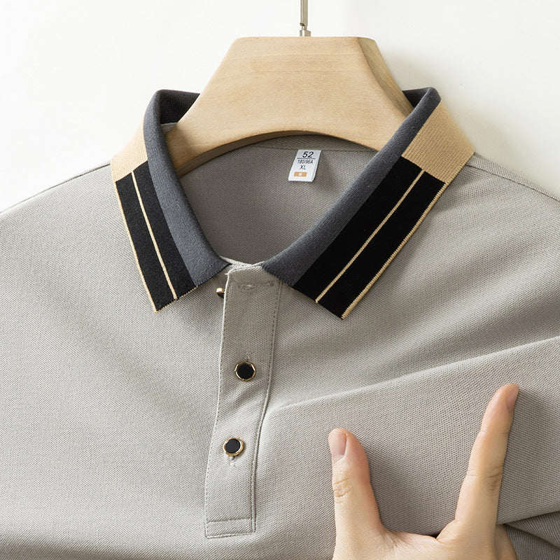 Men's Casual All-matching Summer Lapels Short Sleeve