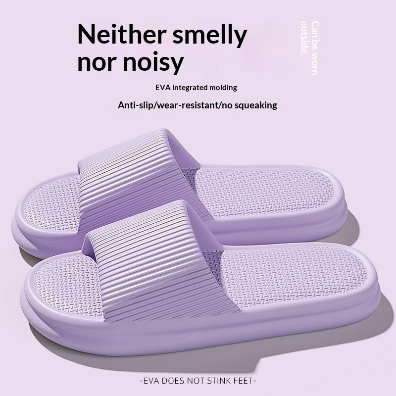 Minimalist Home-use Bathroom Slippers With A Plush Cushioned Feel For Men