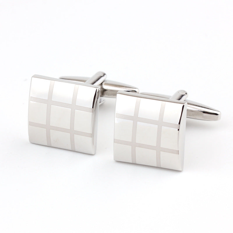 Square Plaid French Shirt Men's Cufflinks Cufflink