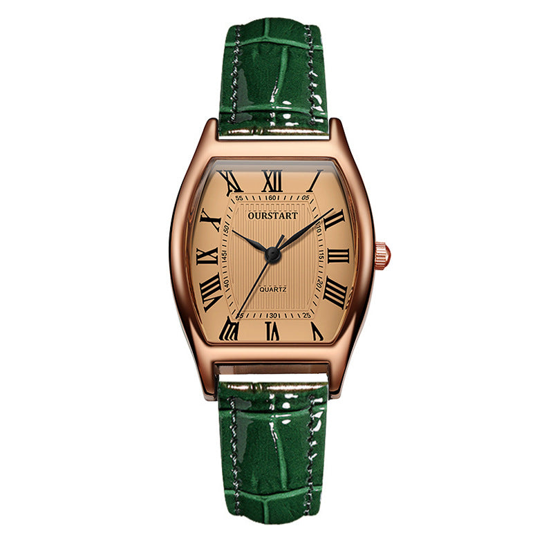 Cross border Live Stream Barrel Shaped Belt Quartz Watch Womens Watch