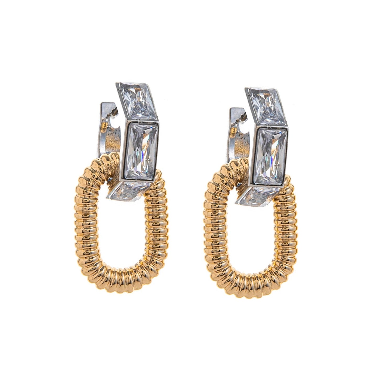 Stainless Steel Fashionable Gold-plated Earrings For Women