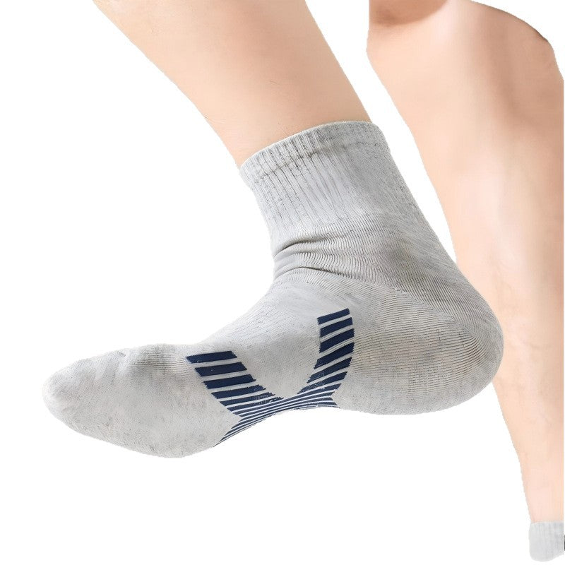 Combed Cotton Antibacterial Mens Mid-Calf Socks For Spring Autumn And Winter