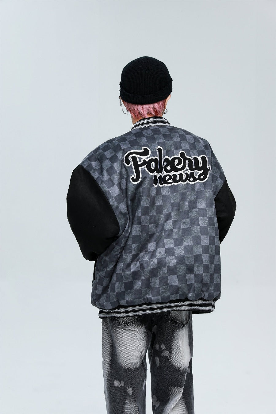 Blouson bomber à carreaux pour l'hiver