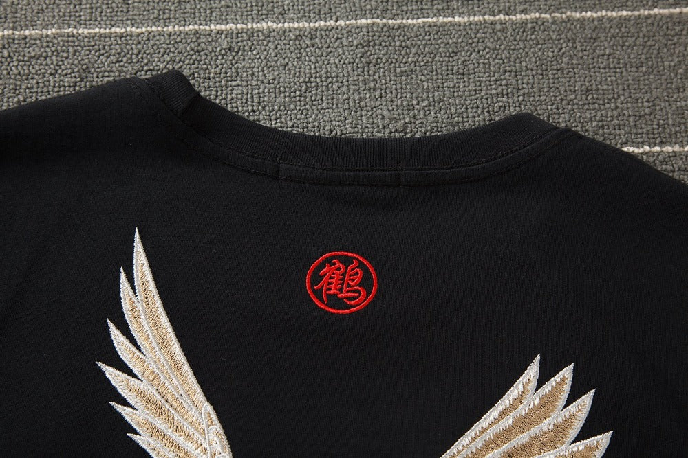 T-shirt brodé grue volante KH858