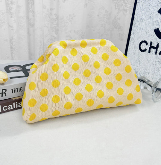 Womens Knitted Bag Striped Clutch