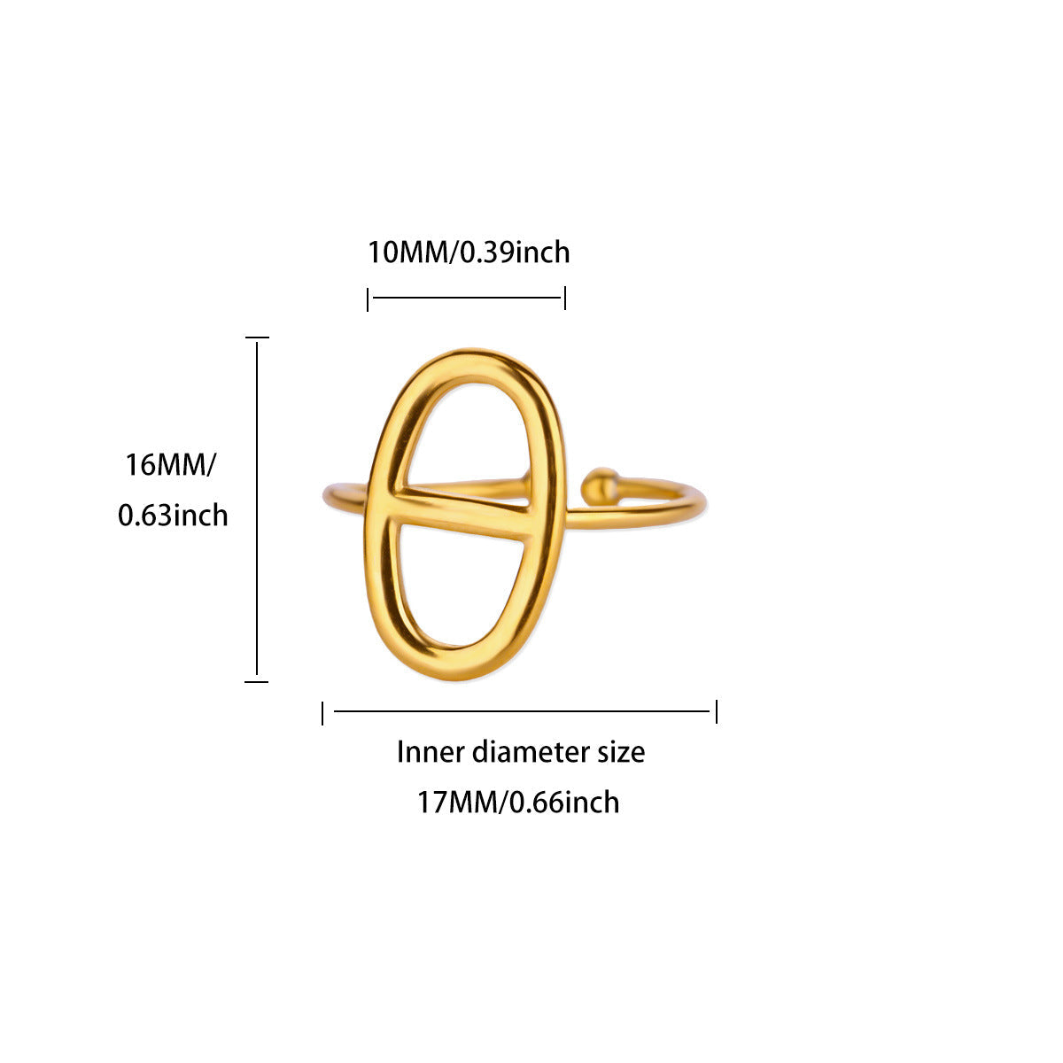 Geometric Line-cut Hollow Mens And Womens Ring