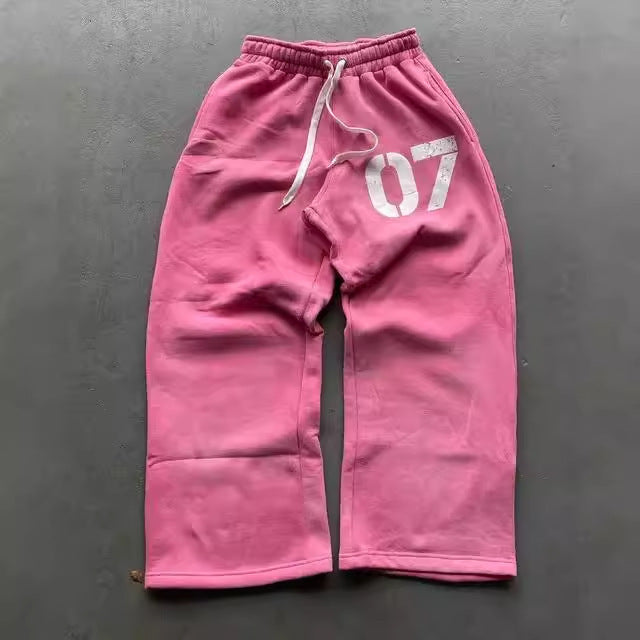 Mens Sporty Lace-up Casual Pants