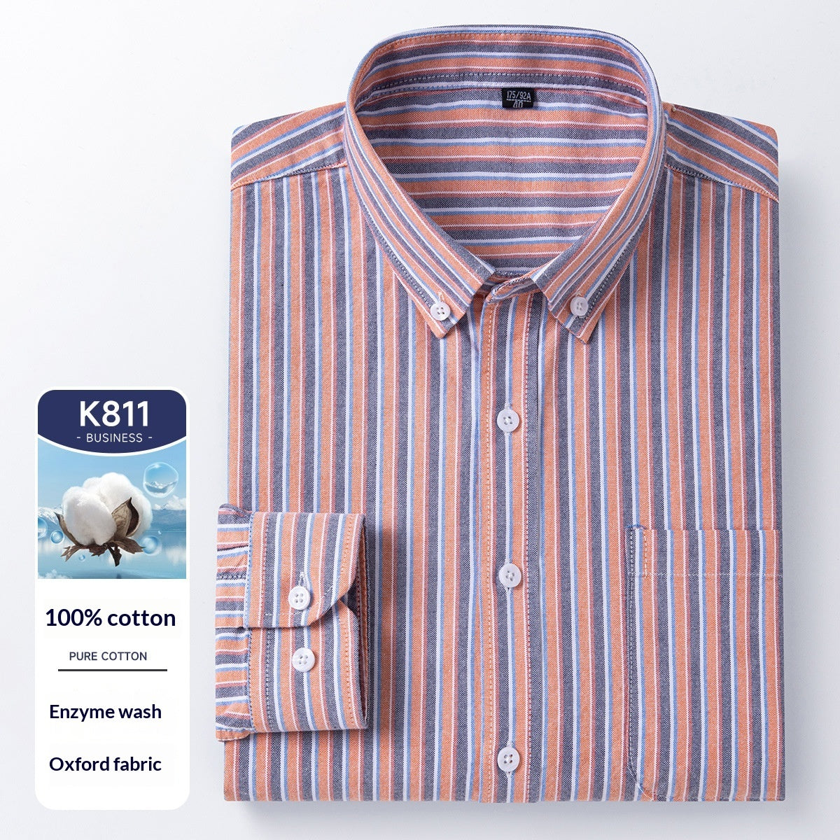 Men's Cotton Long Sleeve Oxford Woven Shirts