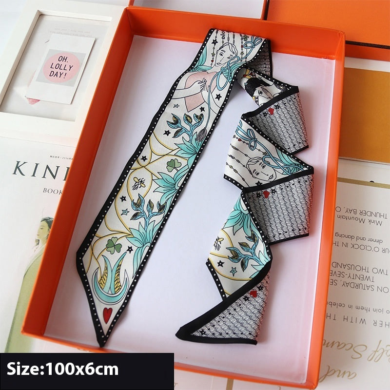 Thin Ribbon Bag Handle Decoration Scarf