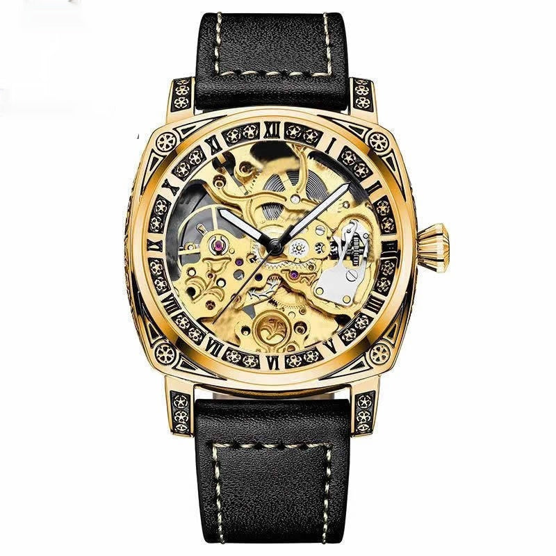 Relief-cut Hollowed-out Fully Automatic Mechanical Watch For Men