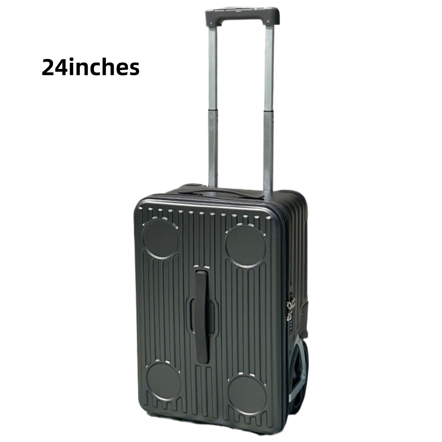 PC Material Large Wheel Luggage, 20 Inches, 24 Inches, TSA Lock, Folding Cup Holder, Outdoor Travel Luggage With Phone Holder And USB Port, Portable Rolling Luggage