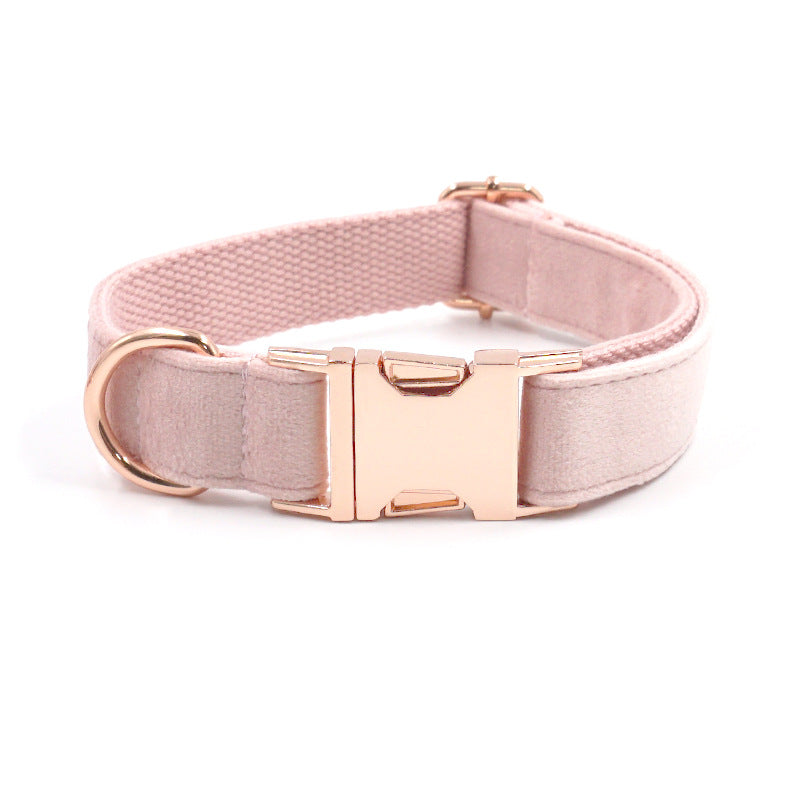 Velvet Rose Gold Pet Collar Leash