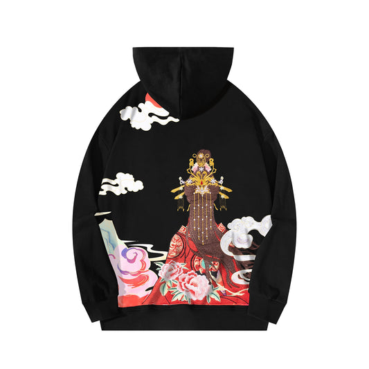 KH9241 Sweat à capuche brodé Reine Himiko