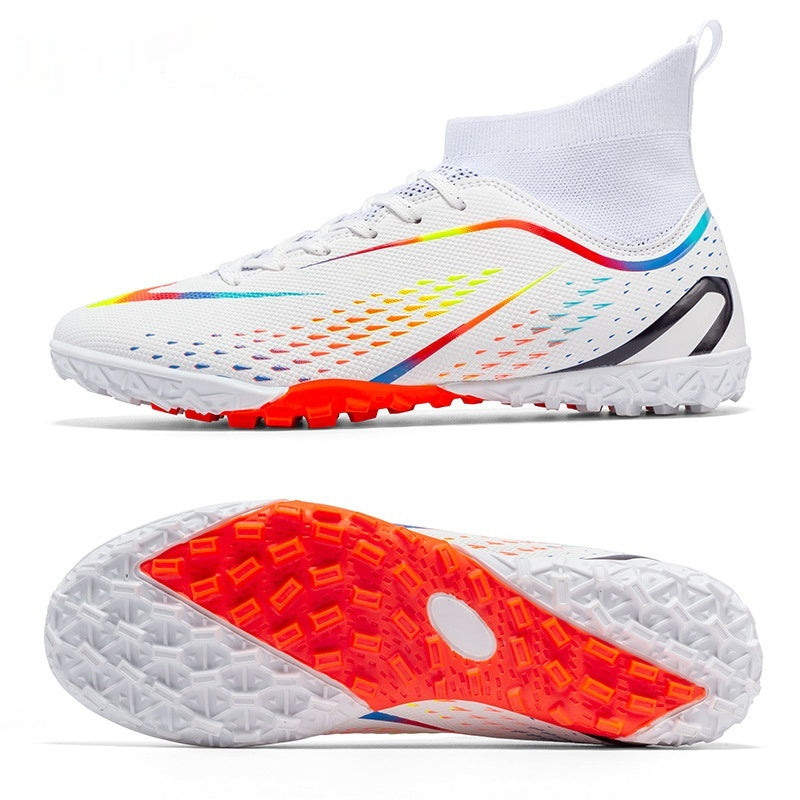 Children's Football Shoes TF Broken Nail High-top Breathable