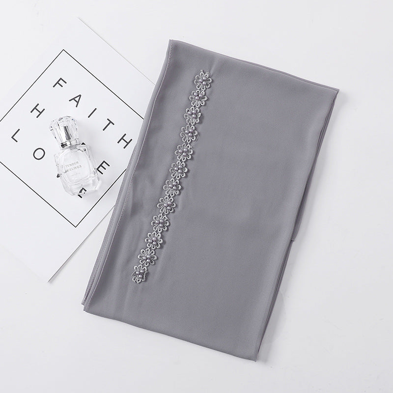 Pearl Chiffon Nail Pearl Decorative Headscarf
