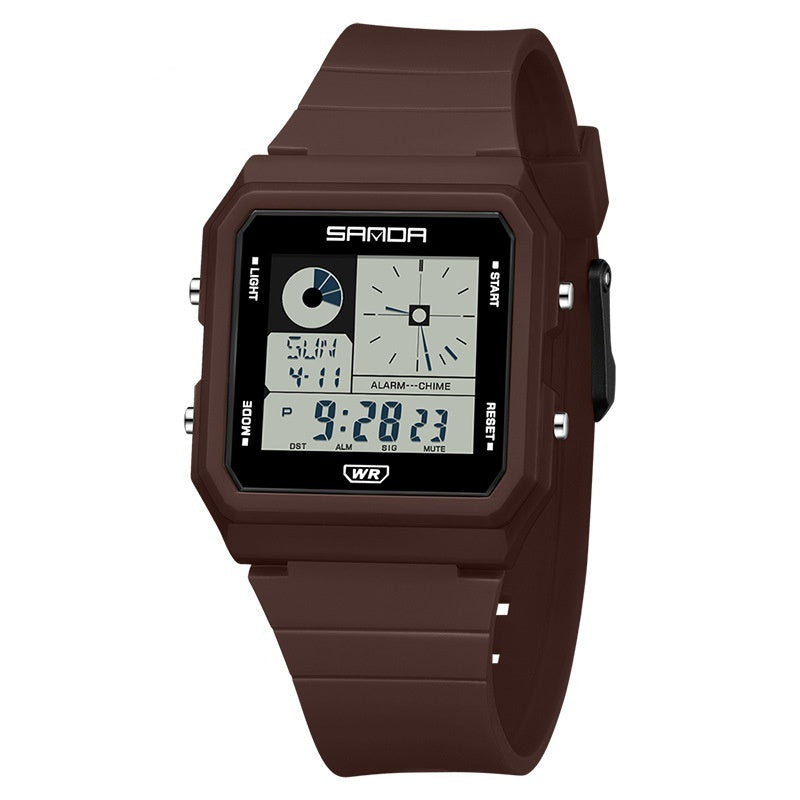 Creative, Versatile Small Square Multi-function Digital Watch