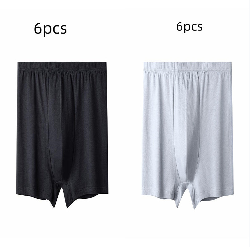 Men's High-waisted Pure Cotton Plus Size Loose Deep-crotch Cotton Breathable Boxer Shorts