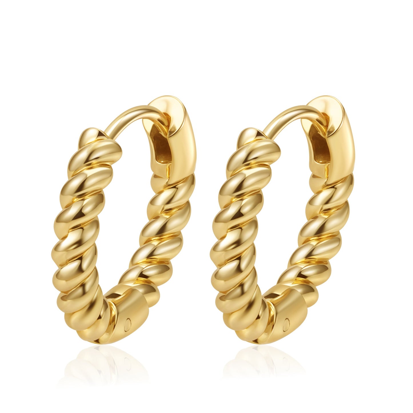 Womens Simple Stainless Steel Hoop Earrings