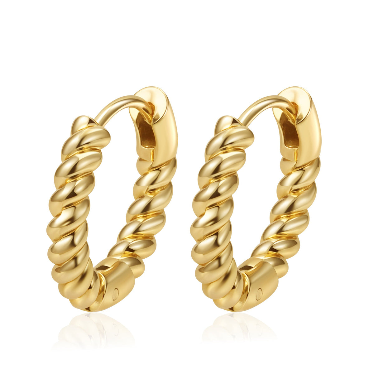Womens Simple Stainless Steel Hoop Earrings
