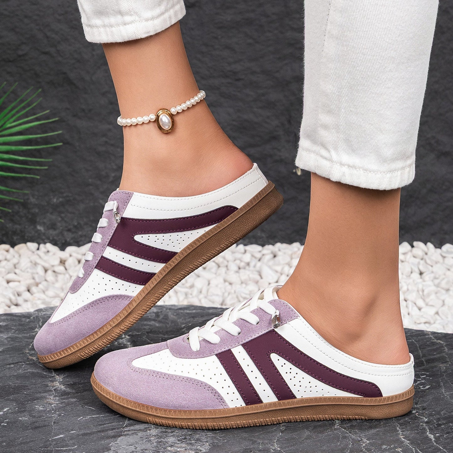 Casual Breathable And Comfortable Slip-on Half-slipper Sneakers