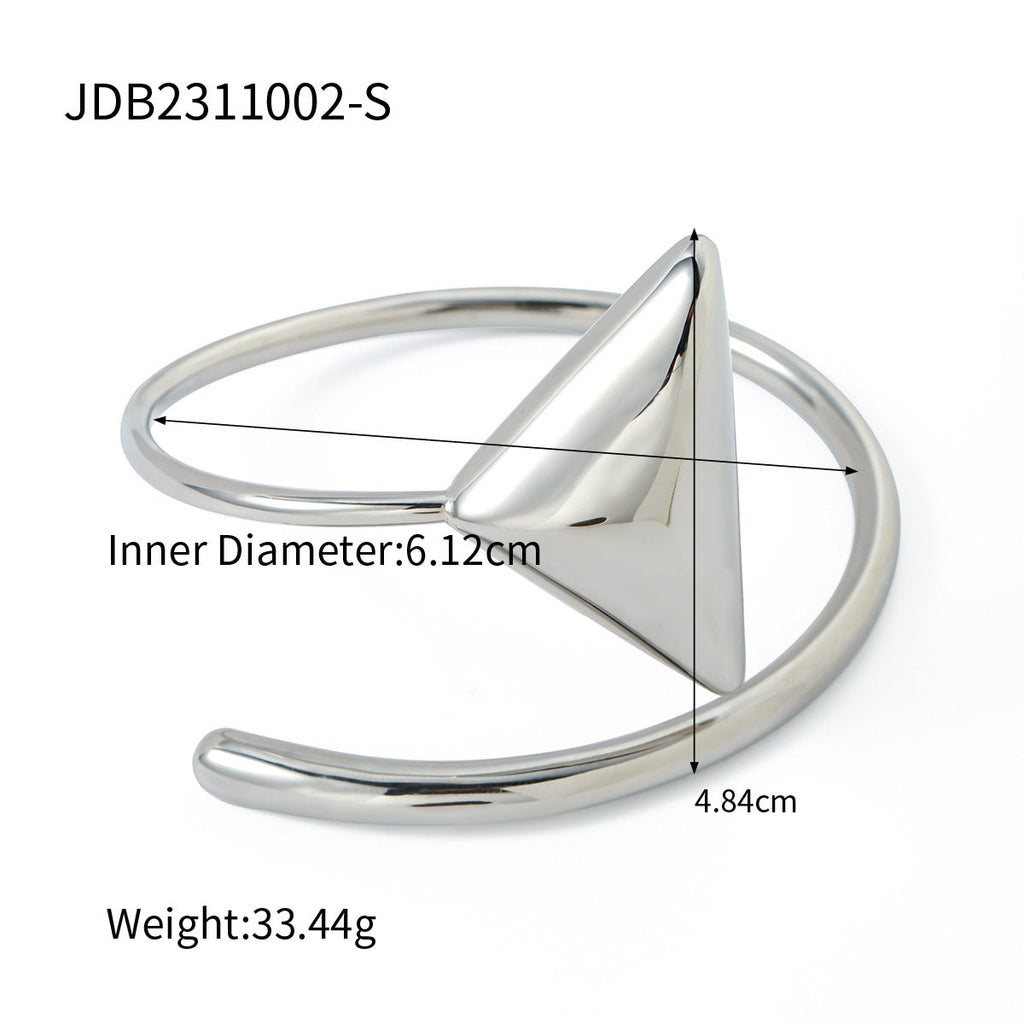 18K Gold Stainless Steel Triangle Coil Bracelet